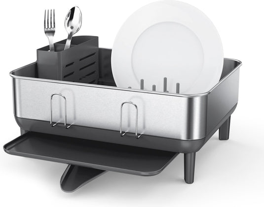 Simplehuman - afdruiprek compact met stalen frame - zilver - roestvast staal