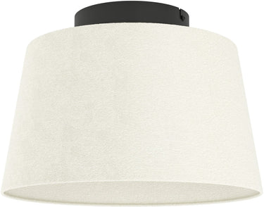 Eglo febres plafondlamp - e27 - ø 35 cm - zwart wit - teddy stof
