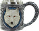 Puckator decoratieve witte wolf drinkbeker - witte wolf mok met rvs inzet - voor warme en koude drankjes