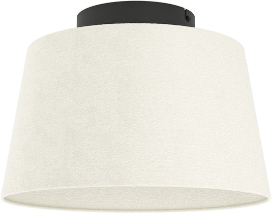 Eglo febres plafondlamp - e27 - ø 35 cm - zwart wit - teddy stof