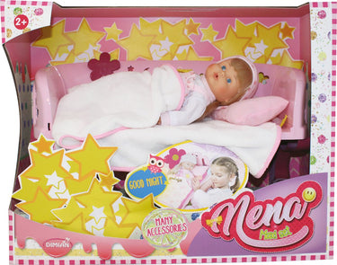 Dimian 36cm baby nena with bed accessories.