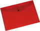 Q-connect documentenmap, a4, transparante pp, drukknopsluiting, rood 12 stuks