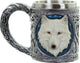 Puckator decoratieve witte wolf drinkbeker - witte wolf mok met rvs inzet - voor warme en koude drankjes