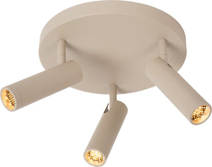 Lucide grado - plafondspot (plafondlamp) - ø 25 cm - 3xgu10 (mr11) - taupe