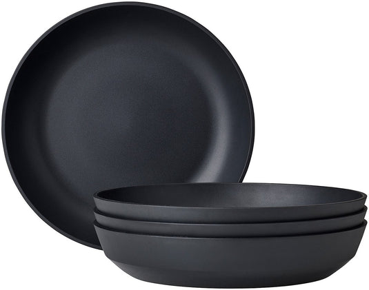 Mepal diep bord silueta - 4 stuks - dinerborden - nordic black