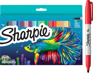Sharpie set van permanent markers | limited edition verschillende kleuren | fijne punt | 18 markers | back to school-set