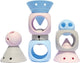 Moluk building genius set pastel kleuren: 9pcs mix van hix, mox oibo, in siliconen rubber, in doos 19.5x19.9x6.8cm, 2+