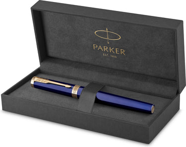 Parker ingenuity vulpen | core-collectie | blauw met gouden afwerking | fijne punt | zwarte inkt | geschenkdoos