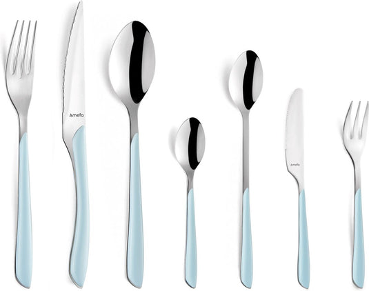 Eclat amefa 26-delig bestekset 4 persoons licht blauw mat