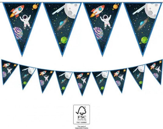 Globos papieren vlaggenlijn ruimte fsc raket decoratie 3 meter.