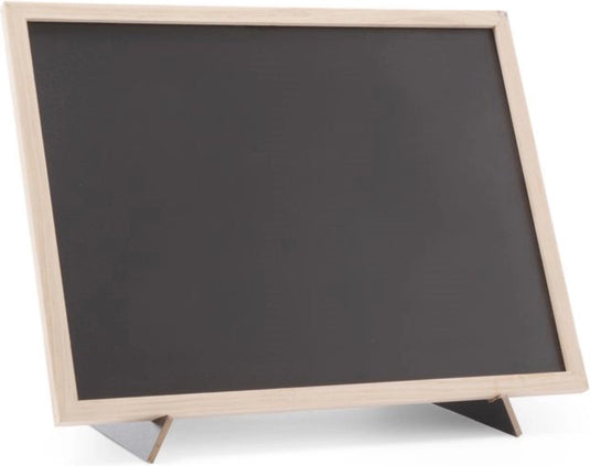 Hendi krijtbord met houten frame en standaard – 300x400 mm – groot formaat