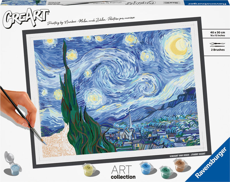 Afbeelding laden in galerijviewer, Ravensburger the starry night (van gogh) - schilderen op nummer voor volwassenen
