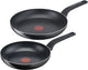 Tefal easy cook clean - koekenpannenset - ø24 en ø28 cm - niet geschikt voor inductie - anti-aanbaklaag - aluminium - zwart