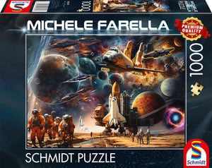 Schmidt - legpuzzel - fascinatie voor ruimtevaart, reis naar verre melkwegstelsels - michele farella - 1000 stukjes - volwassenen - vanaf 12 jaar