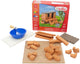 Teifoc ® bouwdoos – kippenhok bouwset – 30 onderdelen – echte mini bakstenen met cement, kom en troffel – bouwpakket voor kinderen vanaf 6 jaar
