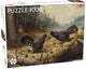 Tactic fighting capercailles – puzzel – 1000 stukjes – dynamische natuurillustratie – strak en rustgevend ontwerp – hoogwaardige scandinavische kwaliteit