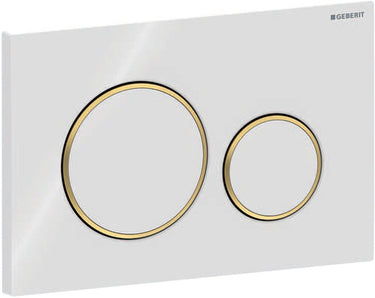 Geberit sigma20 bedieningsplaat - 2-toets spoeling - ronde knoppen - wit goud wit