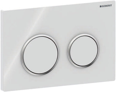 Geberit omega20 bedieningsplaat - 2-toets spoeling - rond - wit glans chroom wit