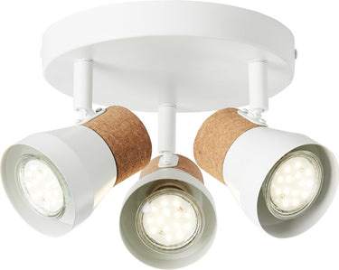 Brilliant moka - plafondlamp - 3xgu10 - mat wit