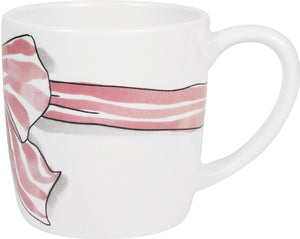 Blond amsterdam , even bijkletsen: cappuccino mug 0,5l roze strik