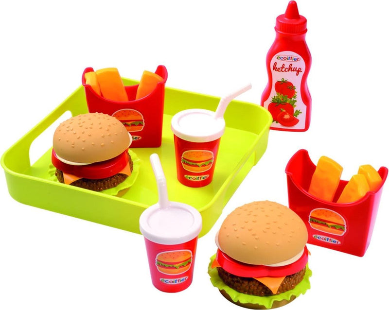 Afbeelding laden in galerijviewer, Ecoffier eten speelgoedset ecoiffier hamburger tray
