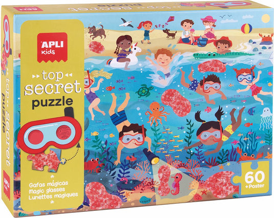 Apli kids apli - puzzel top secret strand (60 stuks).