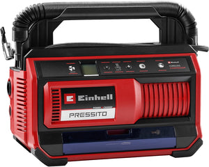 Einhell accu compressor pressito 18 25 li solo - power x-change - 18 v li-ion - aanzuigcapaciteit hogedruk- lagedrukpomp: 25 360 l min - max. werkdruk hogedrukpomp: 11 bar - incl. 3-delige adapterset - excl. accu en lader