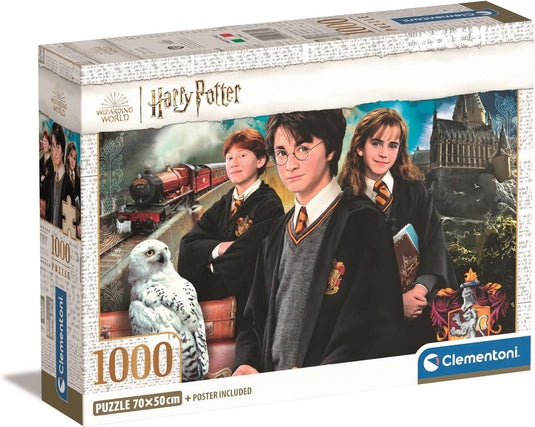 Clementoni - puzzel - 1000 stukjes - harry potter compact box - vanaf 14 jaar