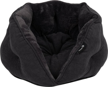 Baboo district 70 tuck - luxe retro kattenmand van corduroy - donkergrijs - 50x50x30 cm