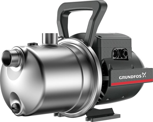 Grundfos jp 4-54 pm1 regenwaterpomp zelfaanzuigende horizontale pomp, nom. debiet 4 m³ per uur, nom. stroom per pomp 6,6 a, 1, rvs