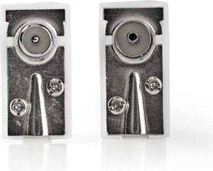 Nedis iec (coax) connector - gehoekt - female male - vernikkeld - 75 ohm - schroef - diameter kabelinvoer: 7.0 mm - metaal polyvinylchloride (pvc) - wit - 2 stuks - doos