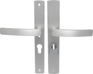 Axa veiligheidsbeslag (curve plus) smal aluminium geslepen: kruk-kruk (model blok) pc55 met kerntrekbeveiliging skg***