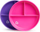 Munchkin bordjes met zuignap - anti-slip - vaatwasser- en magnetronbestendig - per 2 stuks - vanaf 6 maanden - paars roze