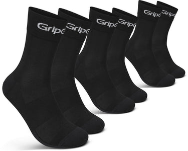 Gripgrab - ride regular cut zomer fietssokken 3 paar wielersport coolmax sokken - unisex - zwart