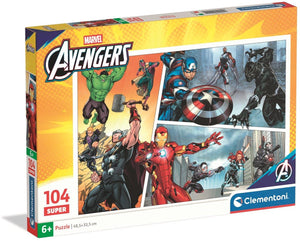 Clementoni kinderpuzzel marvel avengers - puzzel 104 stukjes - supercolor collectie - legpuzzel voor je kind - puzzels voor kinderen vanaf 6 jaar