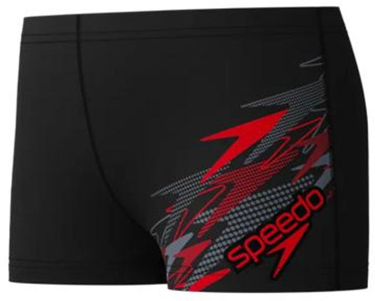 Speedo medley logo aquashort jongens sportzwembroek - zwart rood