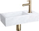 Differnz helios fonteinset - 37.5x18.5x9.5cm - rechthoek - 1 kraangat - recht matte gouden kraan - mineraalsteen marmer