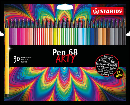 Stabilo pen 68 - premium viltstift - arty set - etui met 30 kleuren