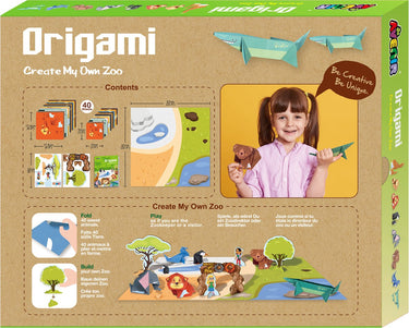 Avenir origami: mijn eigen wilde dieren, 40 vouwpapieren, 8 modellen, in doos, 5+
