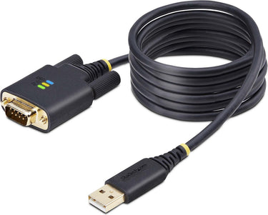 Startech 2m usb naar serieel adapter kabel, com retention, ftdi, usb-a naar db9 rs232, led indicators, verwisselbare db9 schroeven moeren