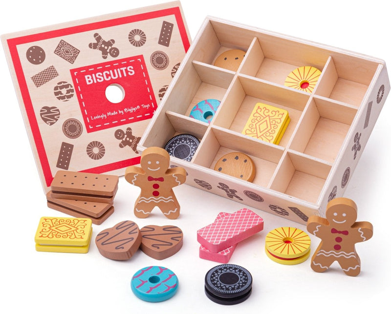 Afbeelding laden in galerijviewer, Bigjigs toys - houten box met koekjes
