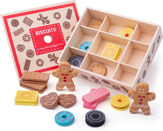 Bigjigs toys - houten box met koekjes