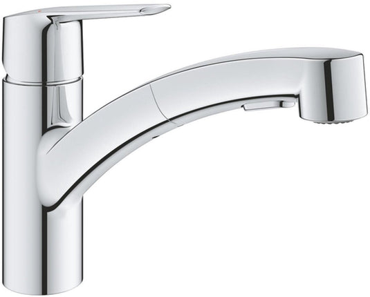 Grohe start keukenmengkraan - lage uitloop - uittrekbare dual spray - chroom