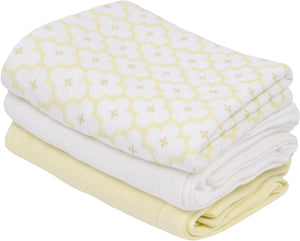 Lodger swaddler - 3 stuks - 70 x 70 cm - matcha butter