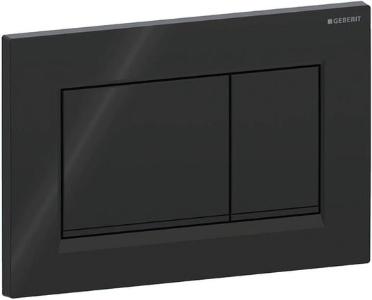 Geberit sigma20 bedieningsplaat - 2-toets spoeling - vierkant - dualflush - glans zwart mat