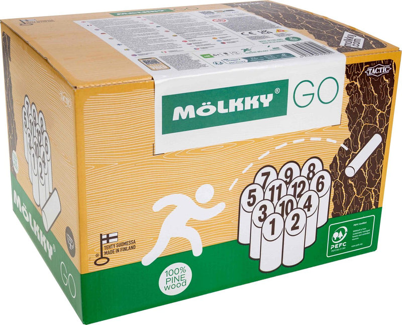 Afbeelding laden in galerijviewer, Tactic mölkky go – vang- en werpspel - origineel fins houten werpspel in handige draagbare doos – duurzaam grenenhout – met gratis score-app
