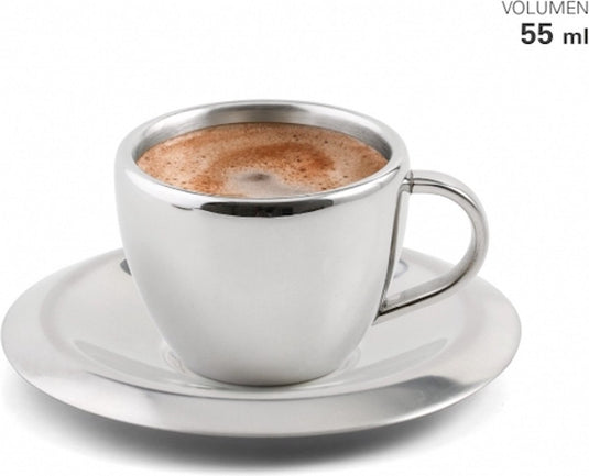 Karl weis - kop en schotel - espresso - rvs