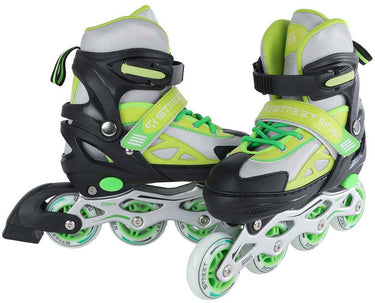 Street rider inline skeelers groen zwart verstelbaar, maat 37-40