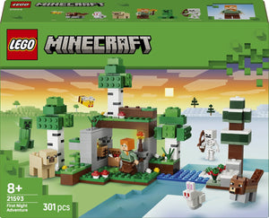 Lego minecraft eerste nacht-avontuur speelgoed voor kinderen en kinderkamer decoratie 21593