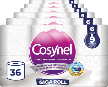 Cosynel toiletpapier 36=54 rollen - giga roll wit - 3-laags - voordeelverpakking